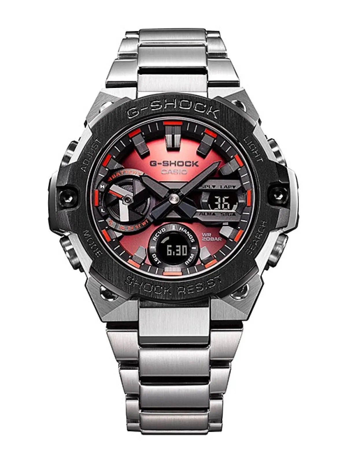 Casio Gshock G-Steel GST-B400 Stainless Steel Red Dial Men’s Watch