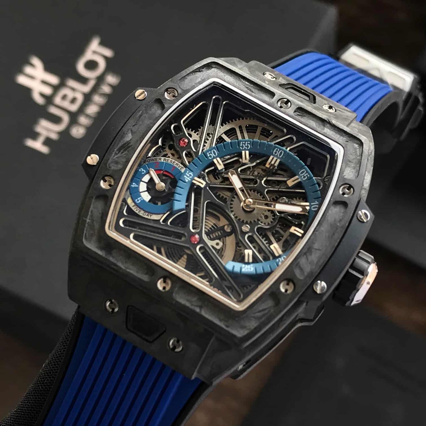 Hublot Spirit of Big Bang – Skeleton Dial | Blue Rubber Strap | Men's Luxury Watch