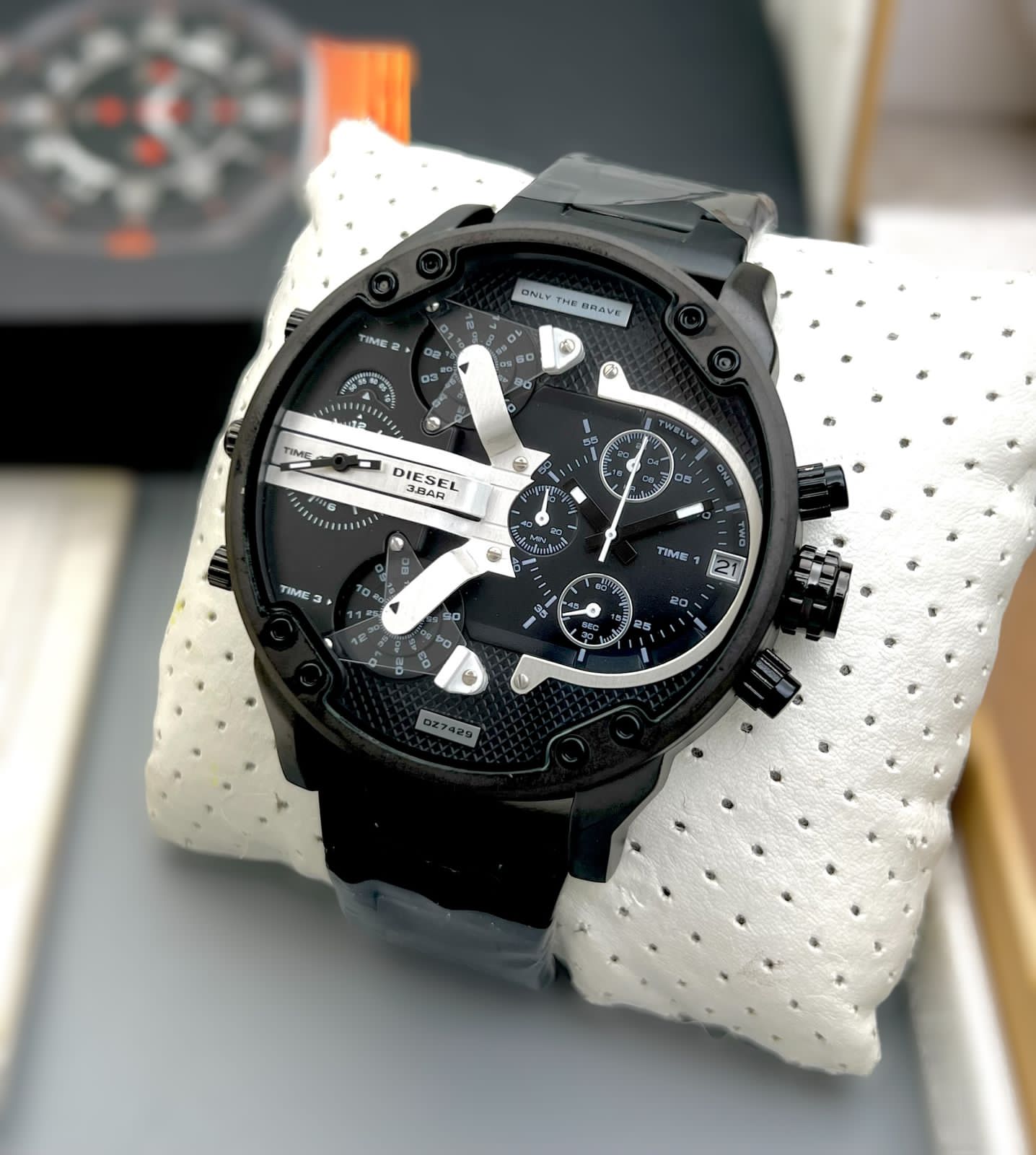 Diesel DZ7428 Multi-Time Oversized Chronograph Watch – 3 Time Zones