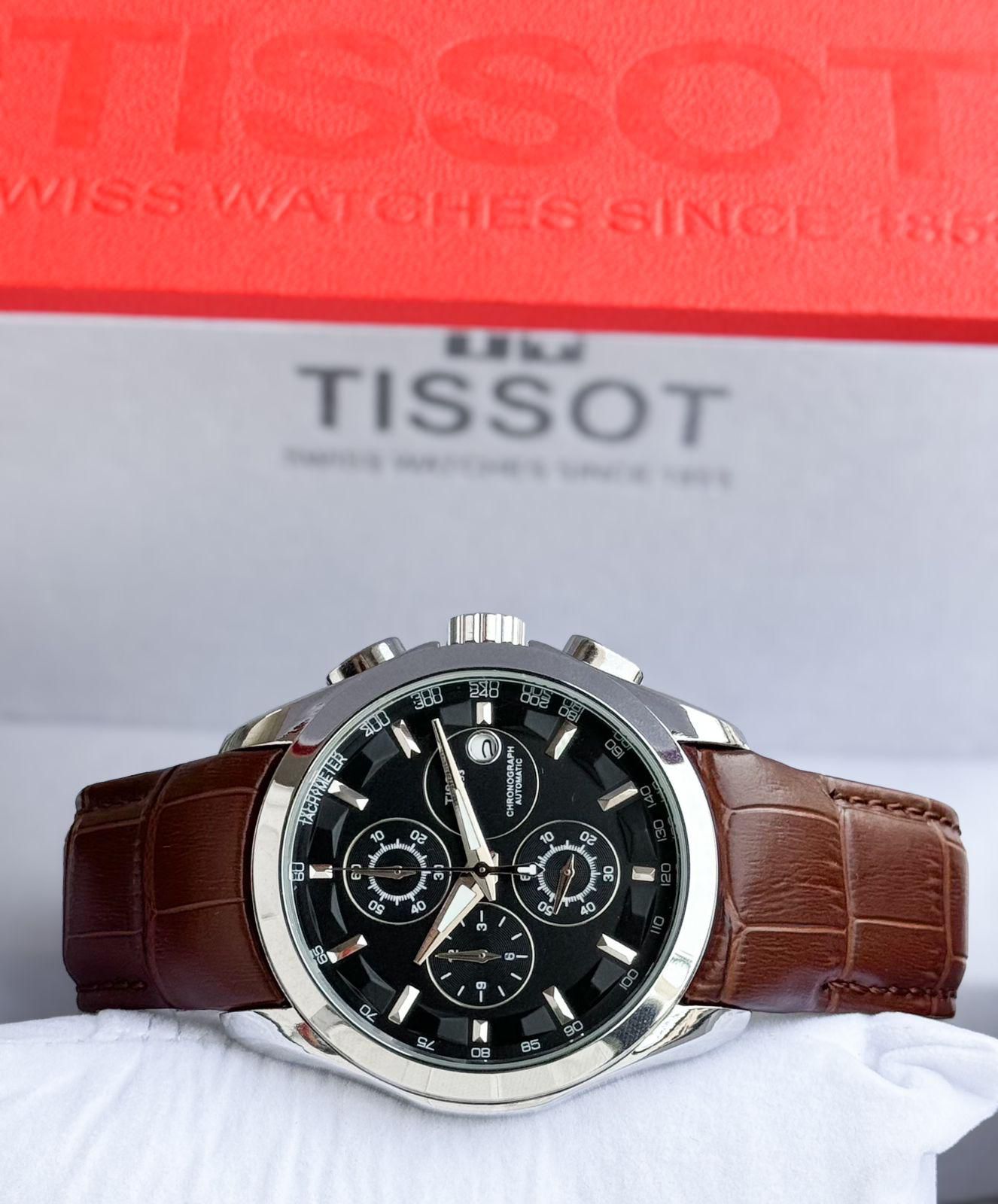 Tissot Chronograph Automatic Men’s Watch – Classic Brown Leather Strap