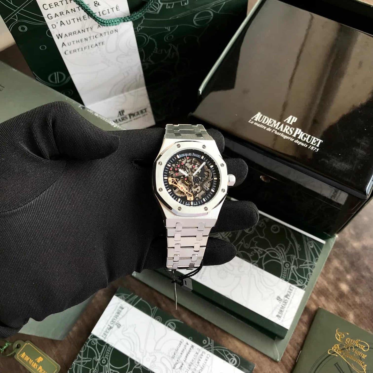 Audemars Piguet Royal Oak Open Worked Silver Skeleton Dial Automatic Men’s