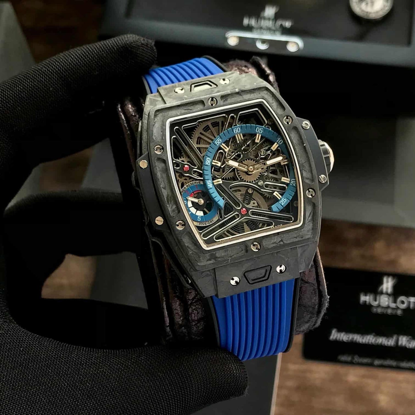 Hublot Spirit of Big Bang – Skeleton Dial | Blue Rubber Strap | Men's Luxury Watch