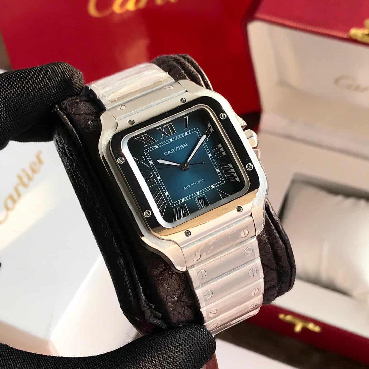 Cartier Santos Bleu – Automatic Steel Icon