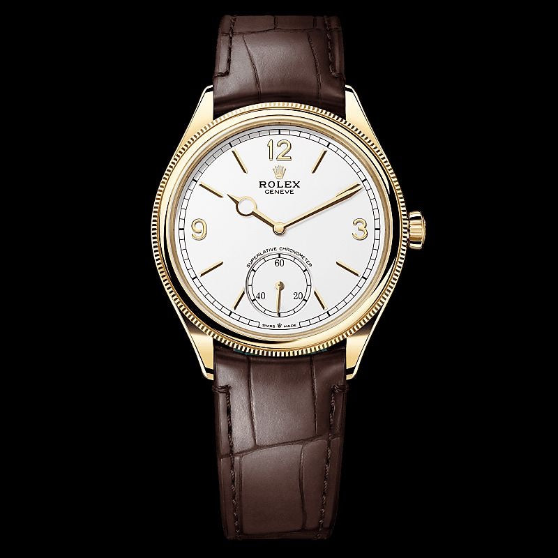 Rolex Perpetual 1908 Gold & White Dial Swiss ETA Movement Machinery Mens Watch