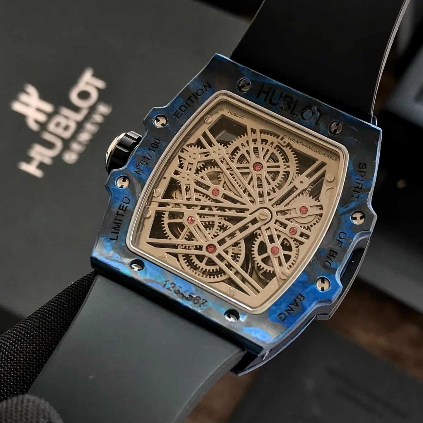Hublot Spirit of Big Bang – Skeleton Dial | Blue Rubber Strap | Men's Luxury Watch