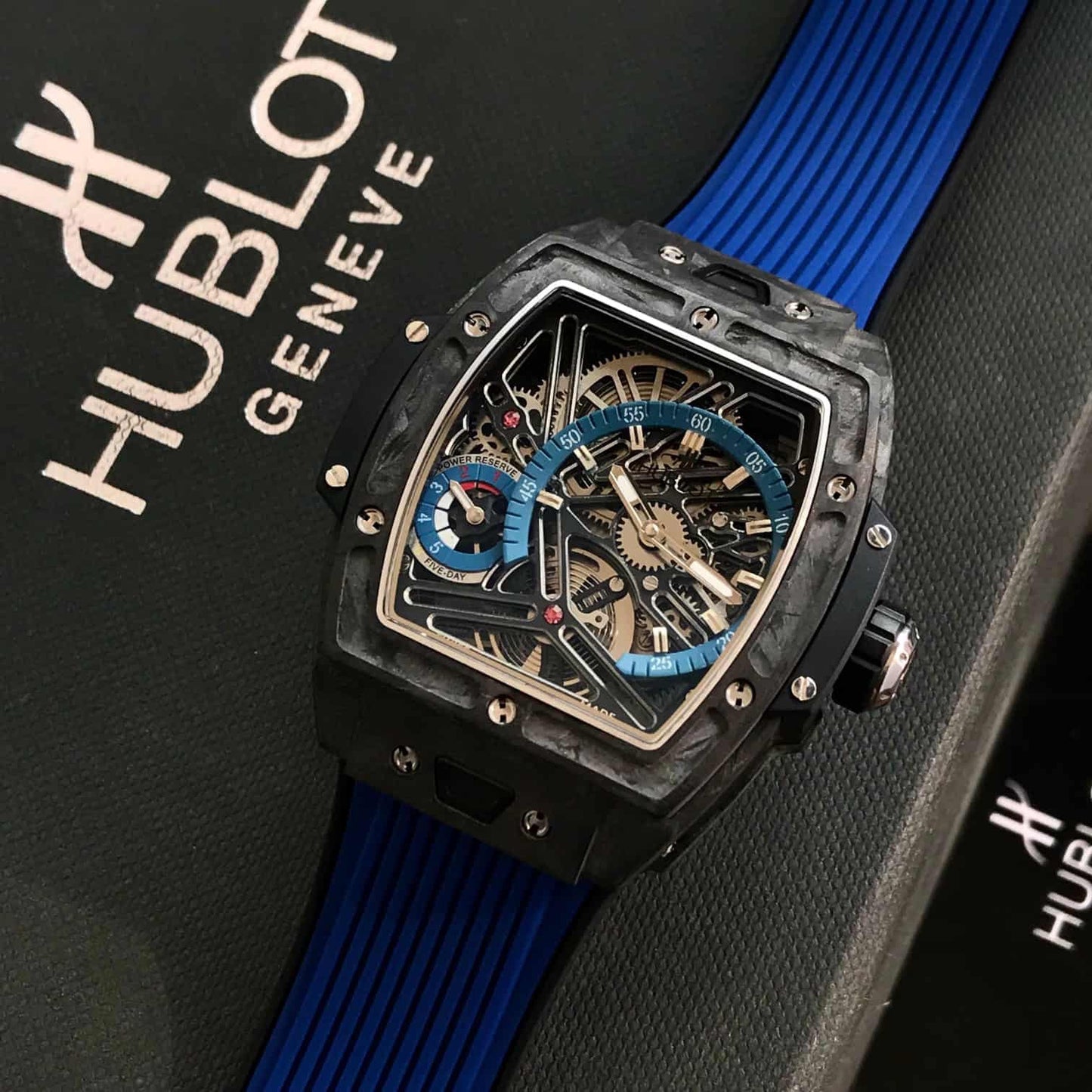 Hublot Spirit of Big Bang – Skeleton Dial | Blue Rubber Strap | Men's Luxury Watch