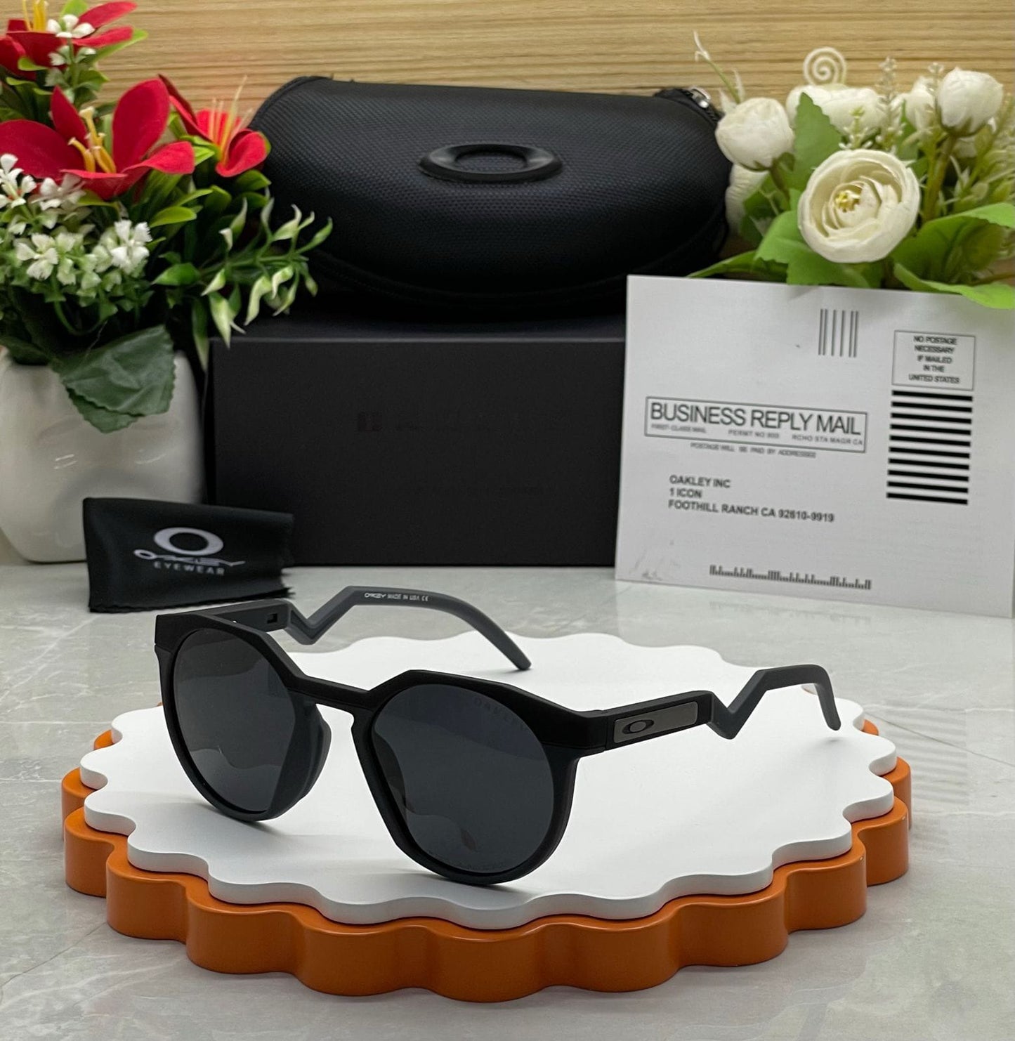 Oakley Fusion Round Sunglasses | Clear & Black Frame