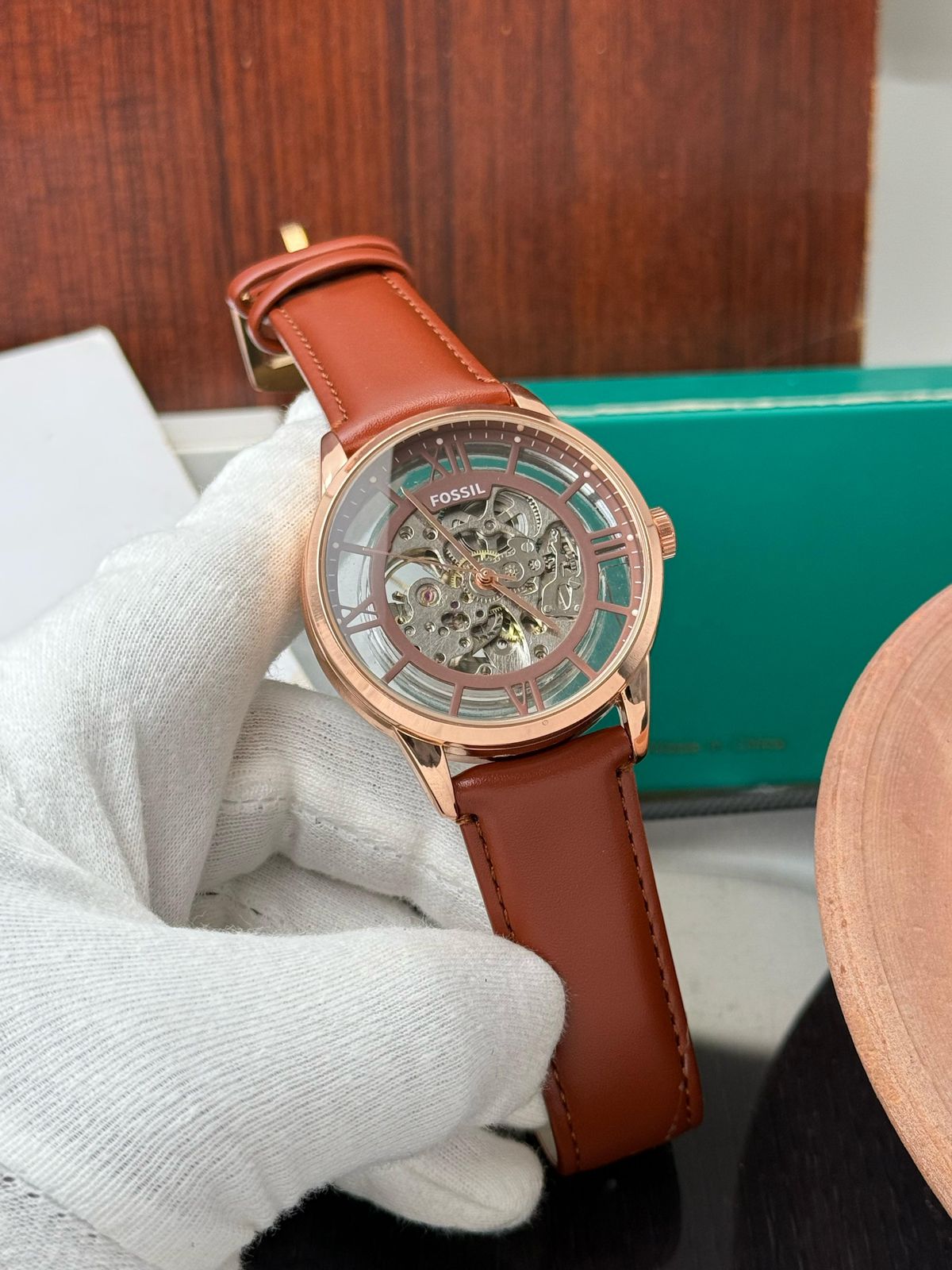 Fossil Townsman Automatic Brown Leather Watch