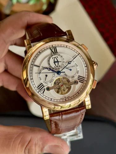 Cartier Celeste Tourbillon – Rose Gold & Cognac Elegance