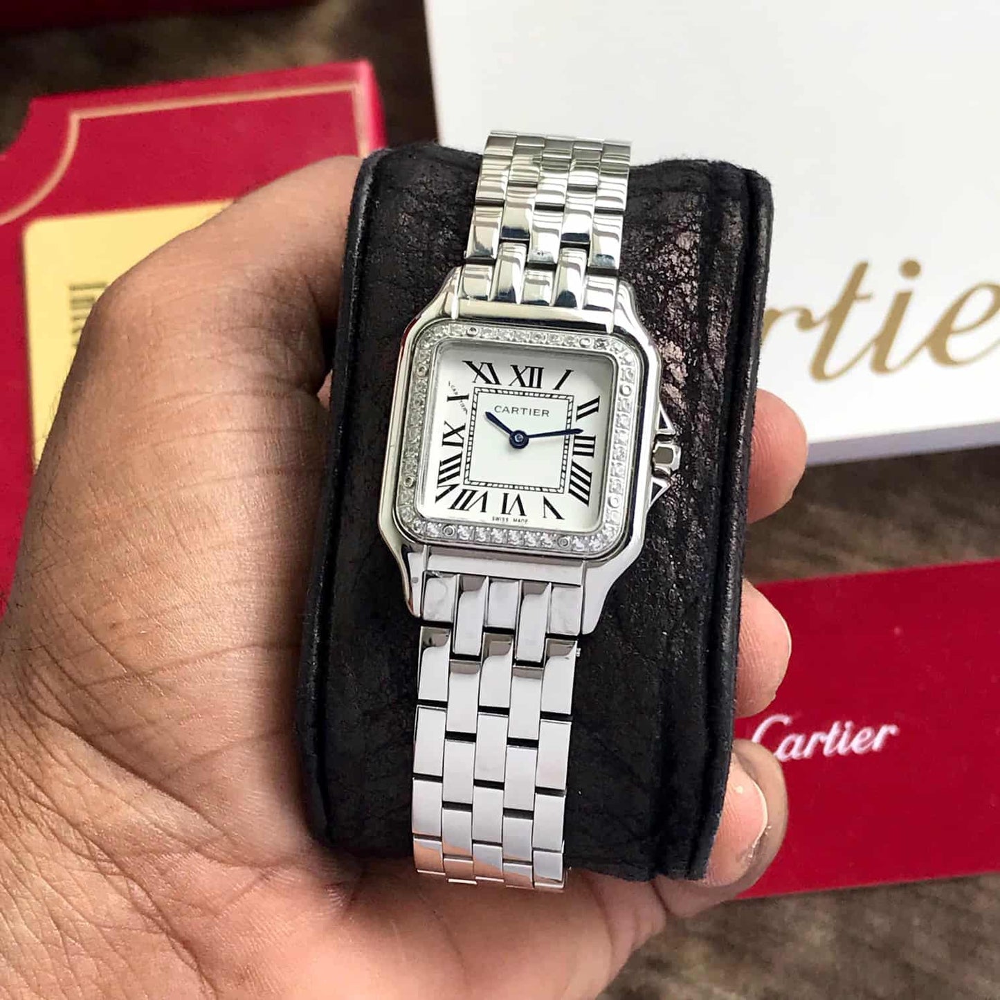 Cartier Tank Lumière – Diamond Bezel Silver Edition