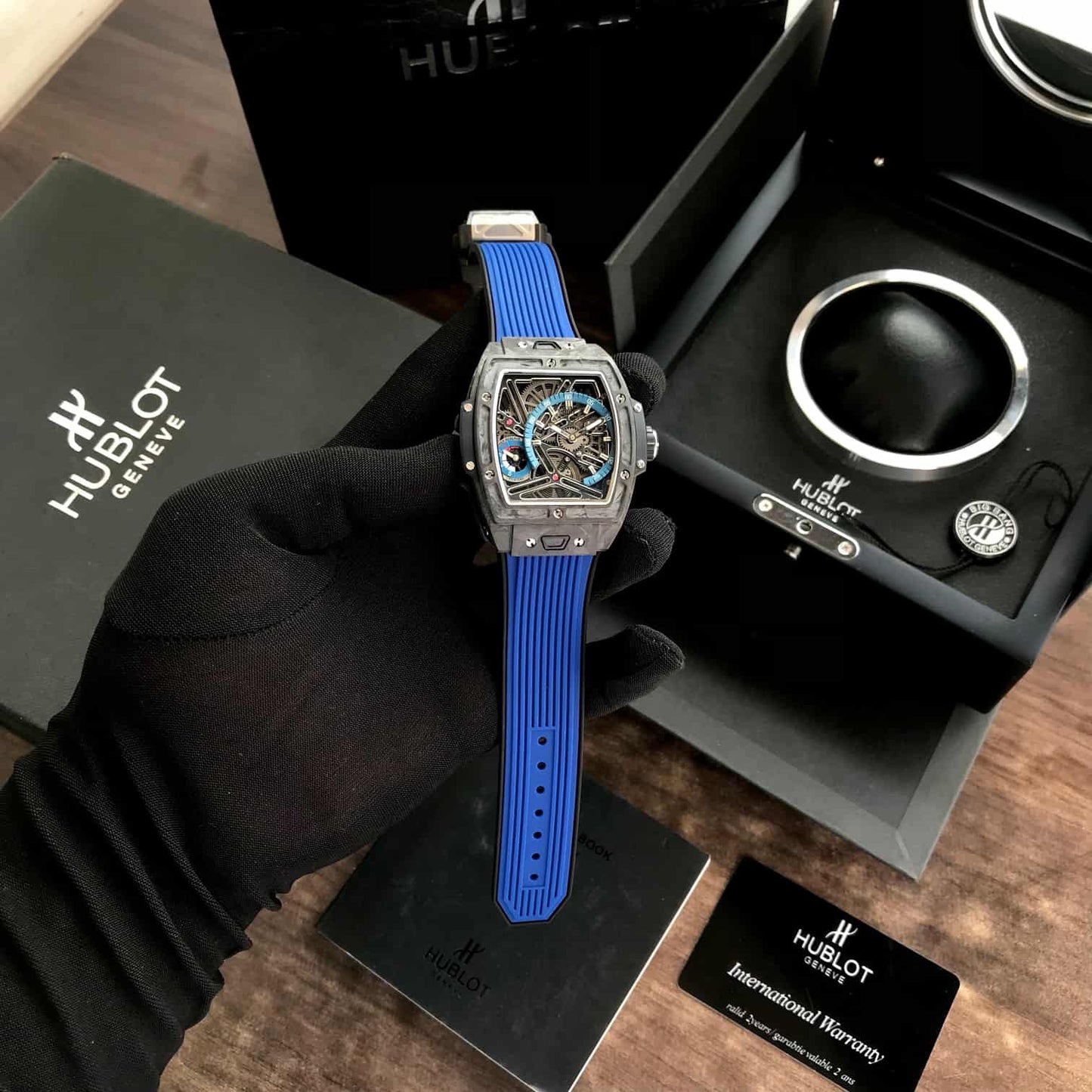 Hublot Spirit of Big Bang – Skeleton Dial | Blue Rubber Strap | Men's Luxury Watch