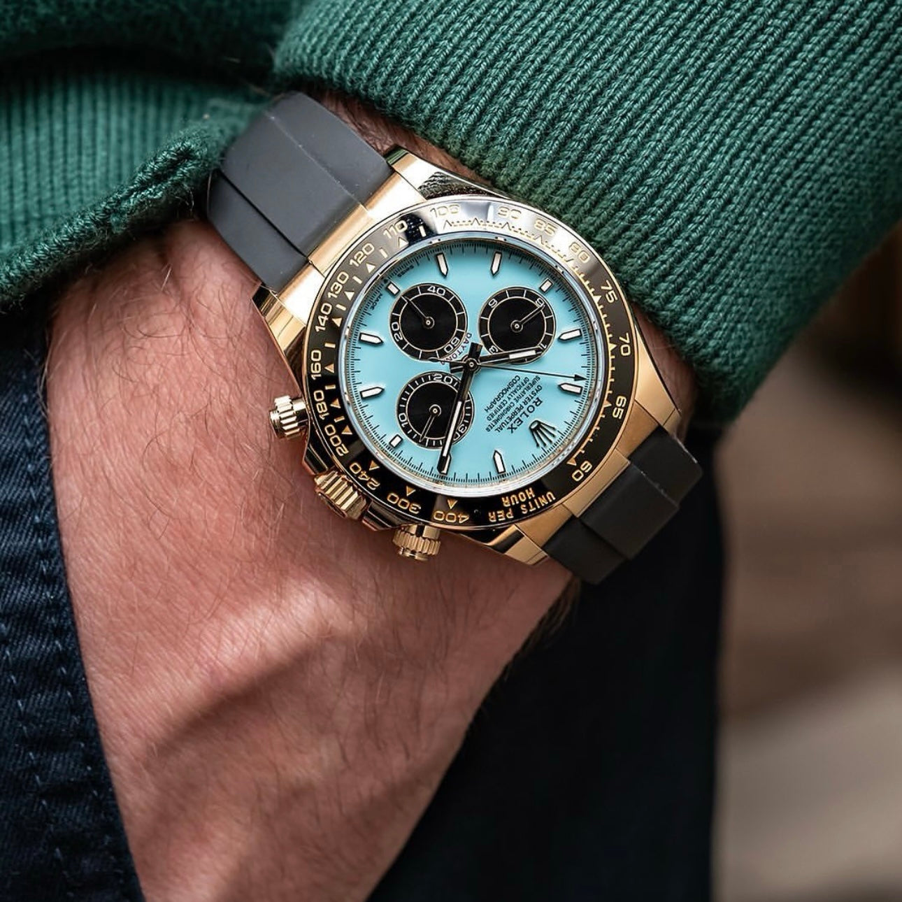 Rolex Cosmograph Daytona Turquoise Blue Dial Men’S Watch