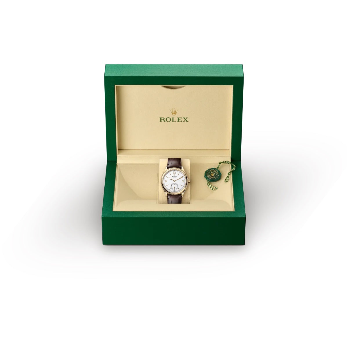 Rolex Perpetual 1908 Gold & White Dial Swiss ETA Movement Machinery Mens Watch