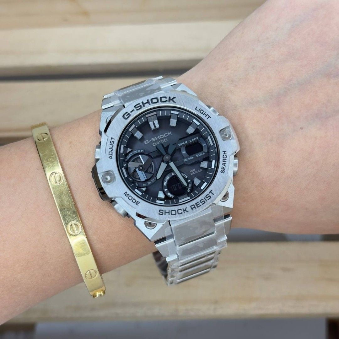 Casio Gshock G-Steel GST-B400 Stainless Steel Grey Dial Men’s Watch