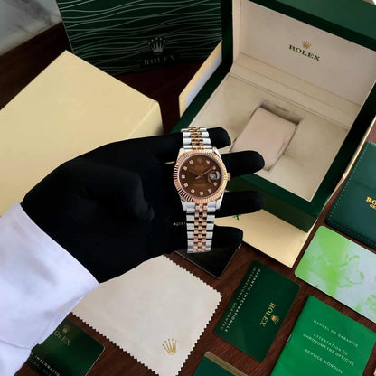 Rolex Date Just 41 Chocolate Dial Japanese Automatic Mens Watch