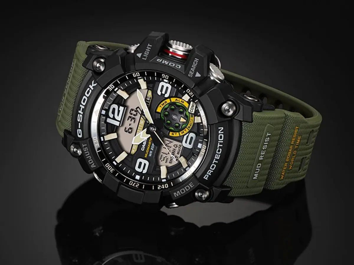 Casio G-Shock Mudmaster GG-1000-1A3DR Black Analog-Digital Dial Green Resin Strap Men’s Watch G662