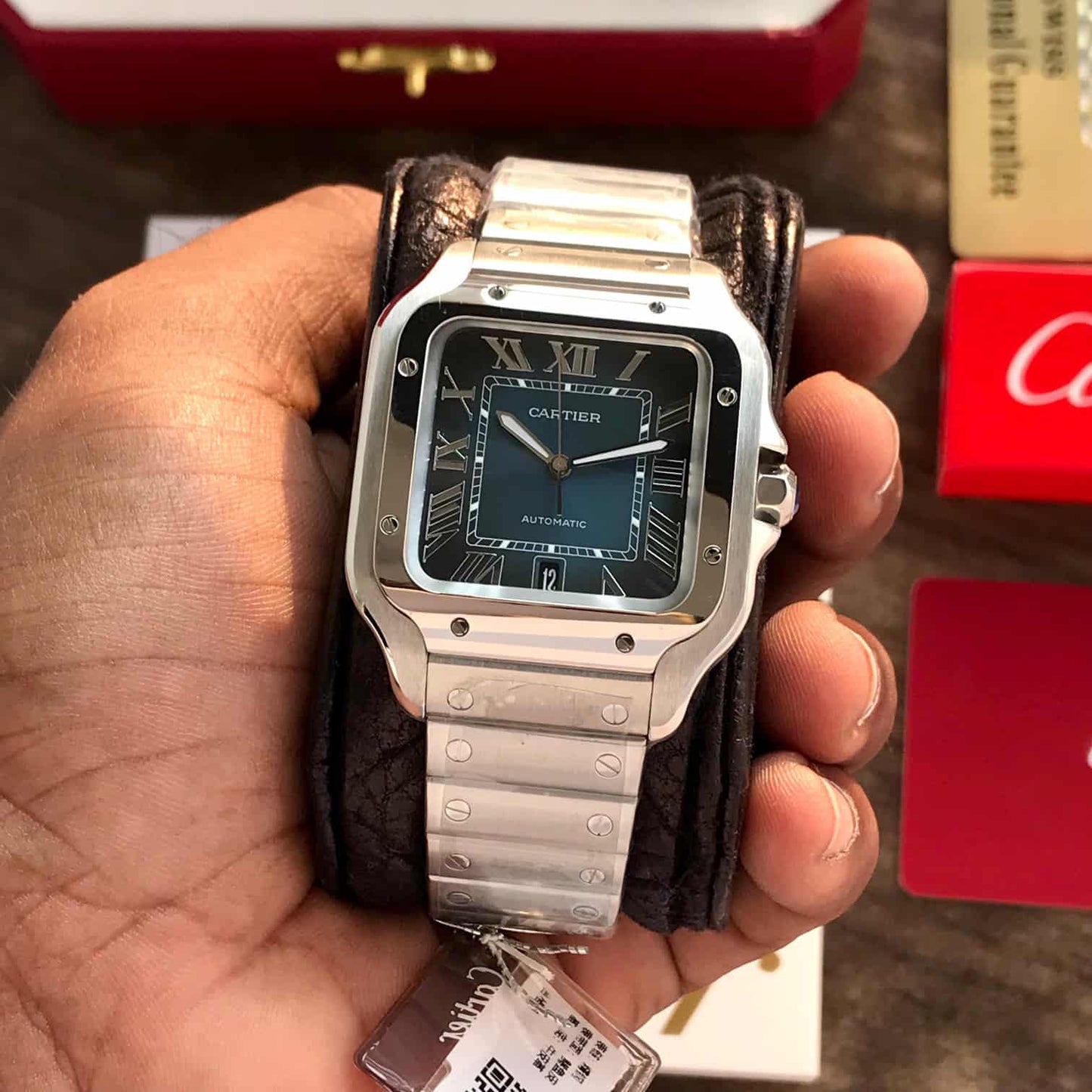 Cartier Santos Bleu – Automatic Steel Icon