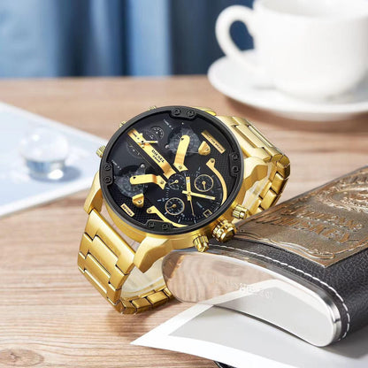 Diesel DZ7428 Multi-Time Oversized Chronograph Watch – 3 Time Zones