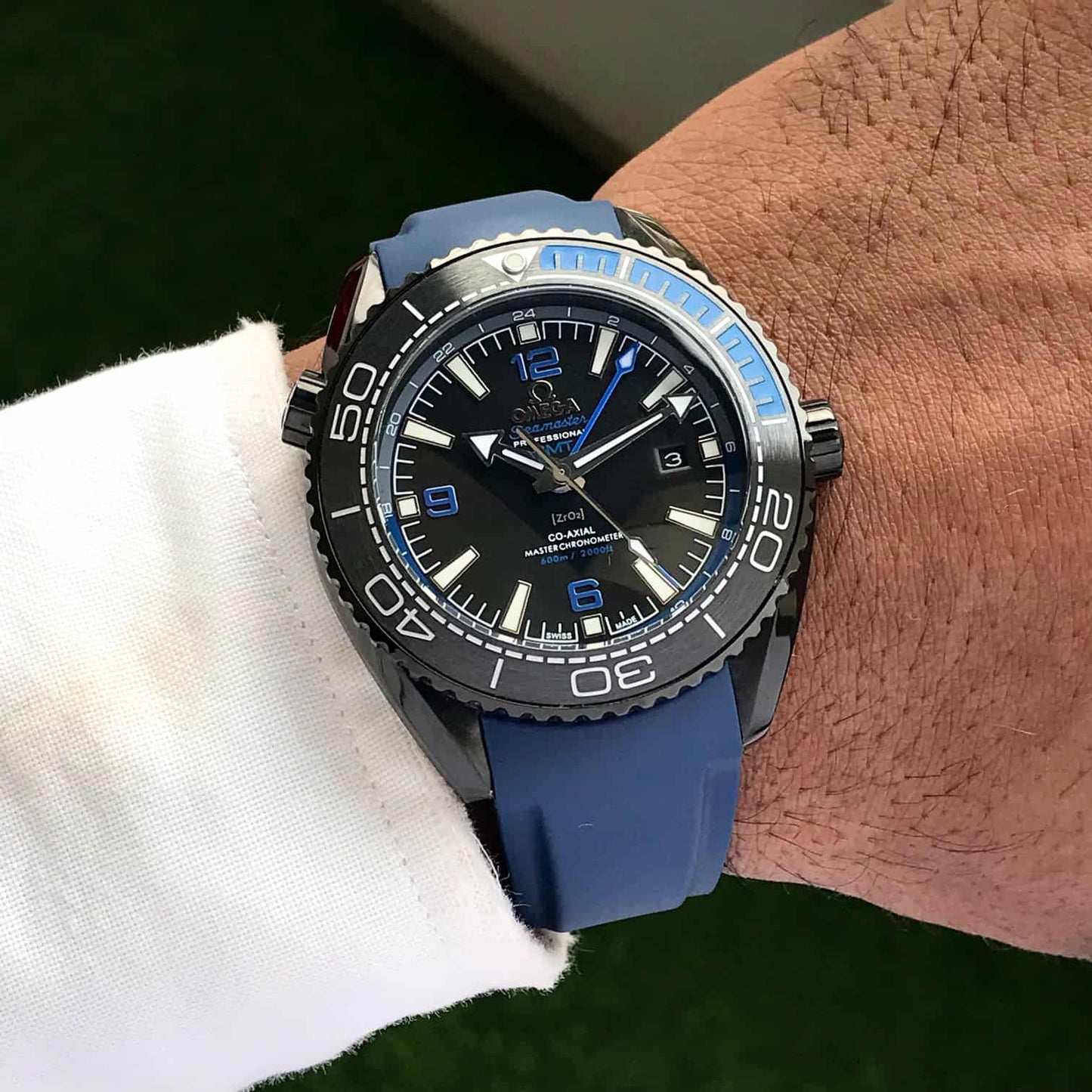 Omega Seamaster Co-Axial GMT Deep Blue Automatic Mens Watch