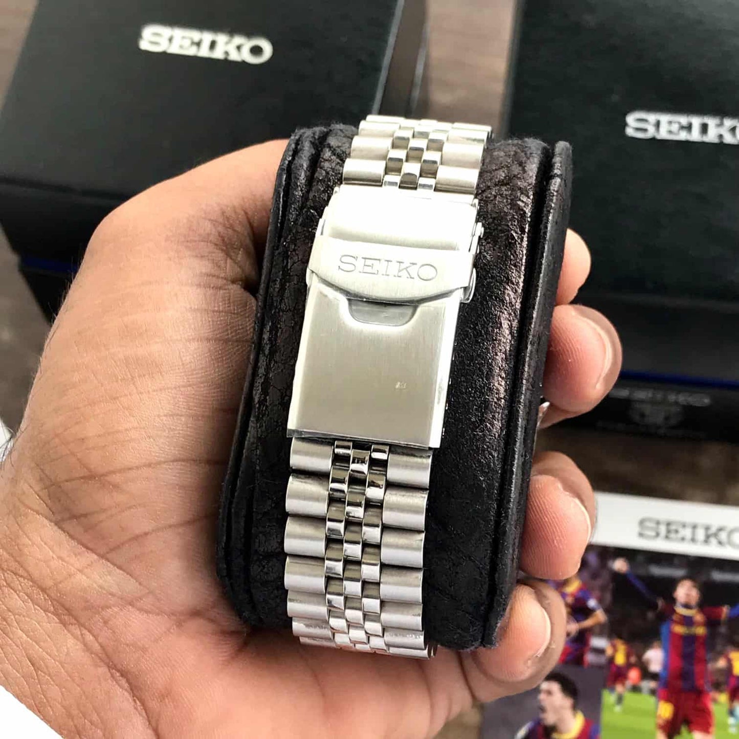 Seiko 5 Sports Black Grape Automatic Jubli Chain Mens Watch