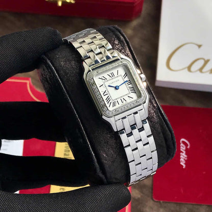 Cartier Tank Lumière – Diamond Bezel Silver Edition