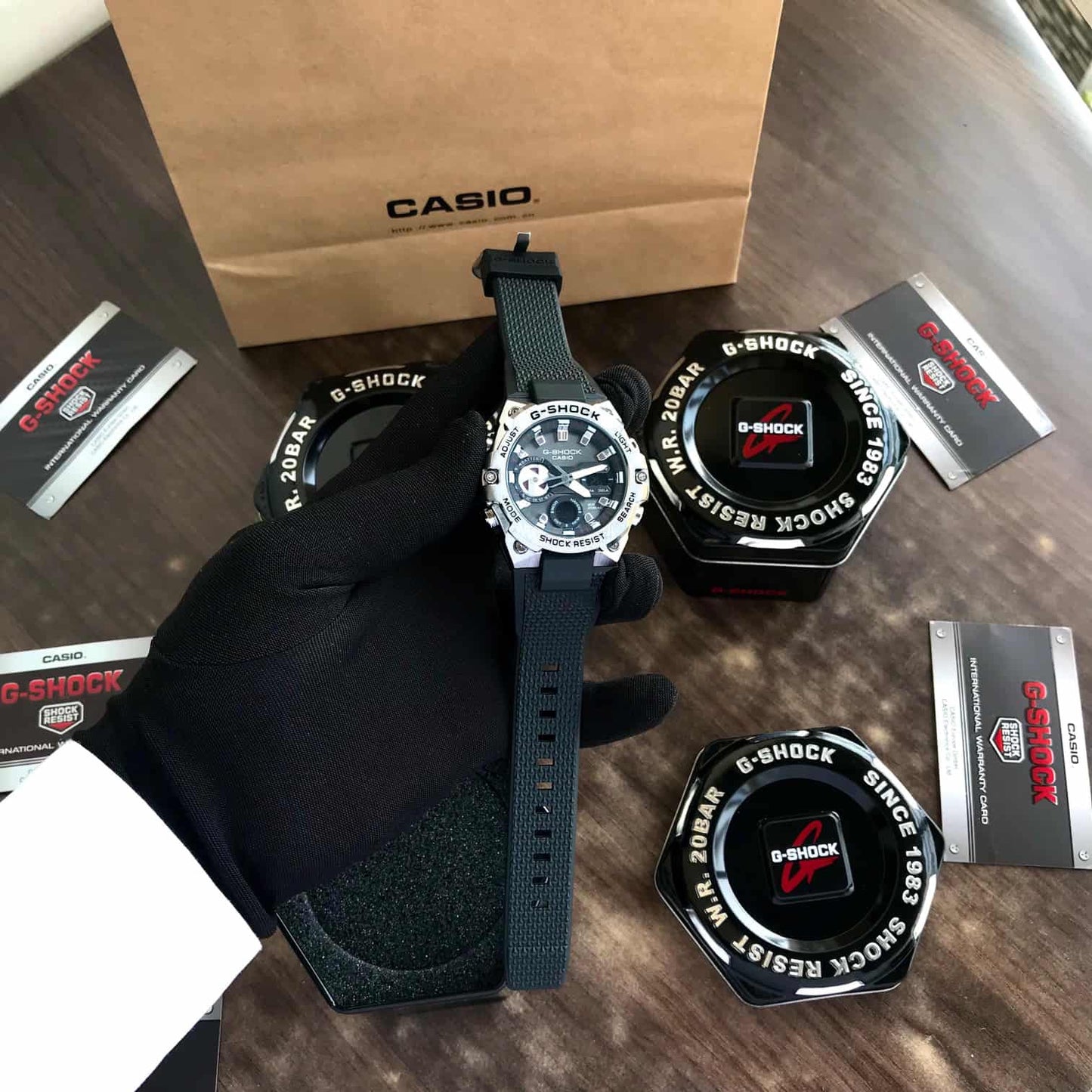 Casio Gshock Gravitymaster GR B100-1A4ER Silver Black Dial Mens Watch