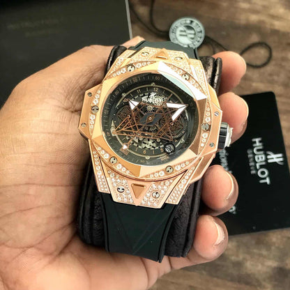 Hublot Big Bang – Rose Gold & Diamond Skeleton Dial | Men's Luxury Watch