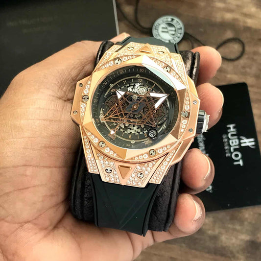 Hublot Big Bang – Rose Gold & Diamond Skeleton Dial | Men's Luxury Watch