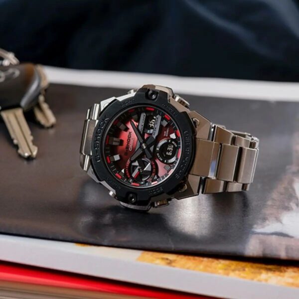 Casio Gshock G-Steel GST-B400 Stainless Steel Red Dial Men’s Watch