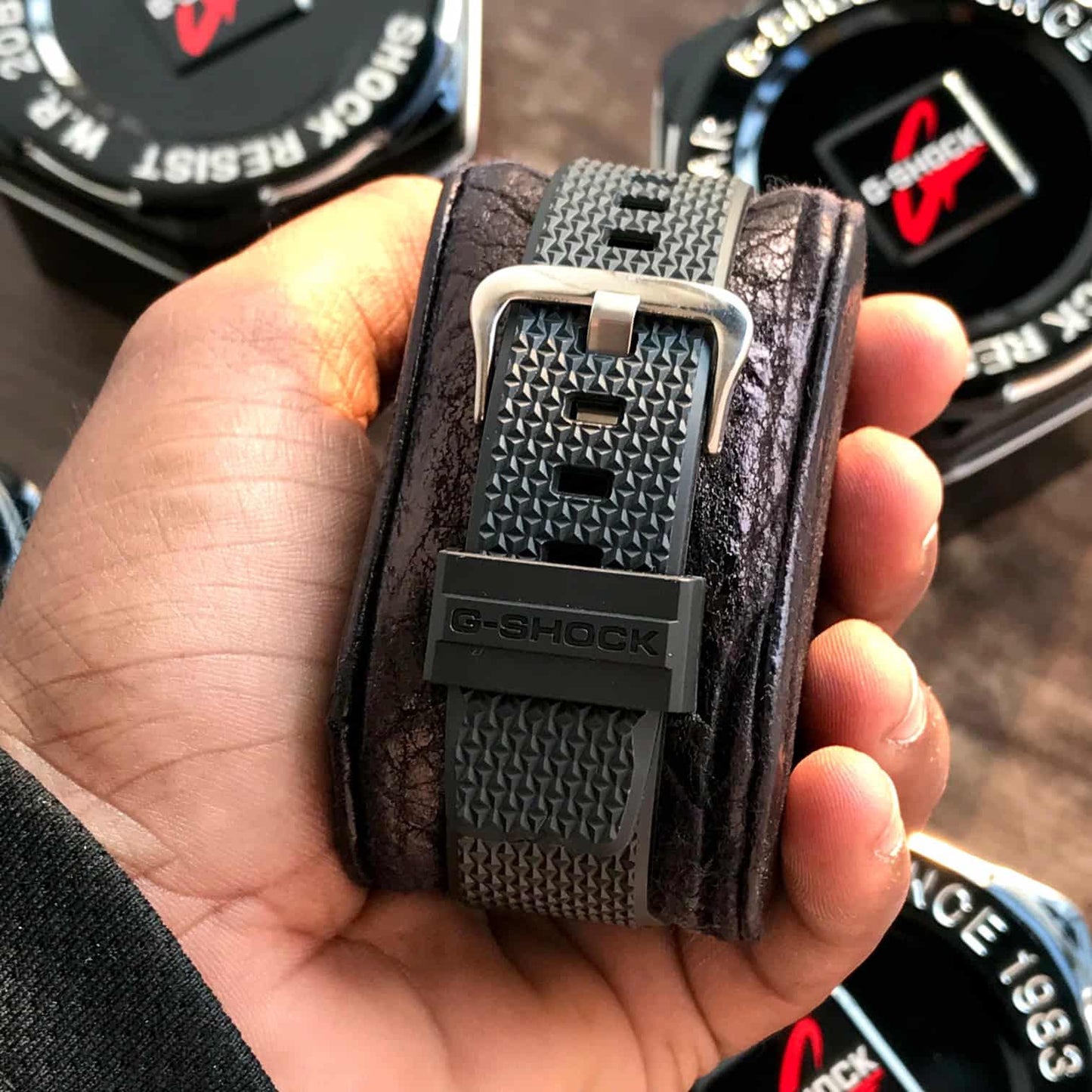 Casio Gshock B-400 Round Full Black Mens Watch