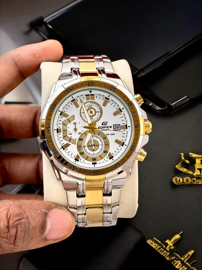 Casio Edifice Style Chronograph Watch – Dual Tone Dial with Steel Strap