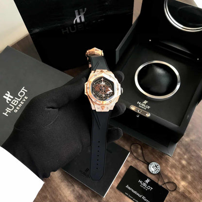 Hublot Big Bang – Rose Gold & Diamond Skeleton Dial | Men's Luxury Watch