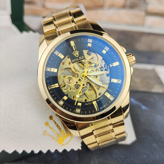 Rolex Skeleton Automatic Gold Watch