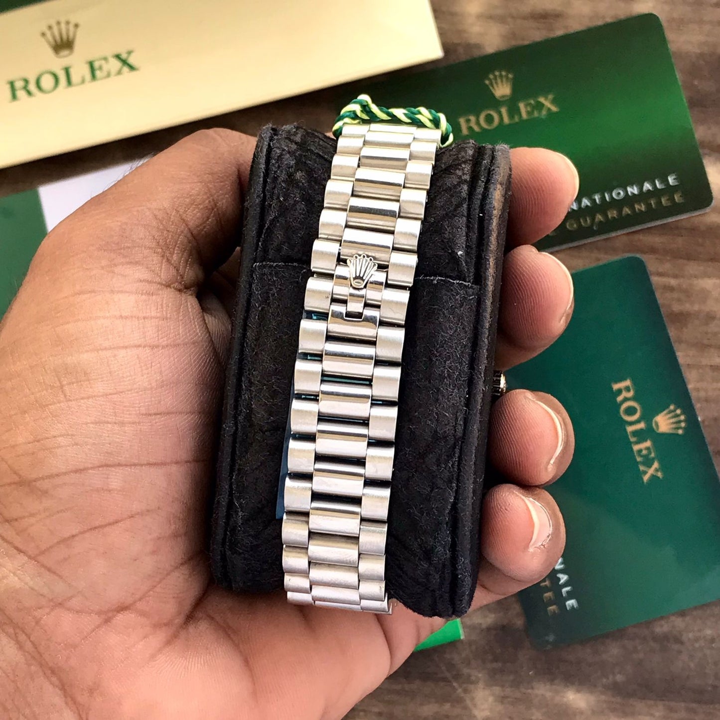 Rolex Day-Date Just 41 Silver Grey Dial & Silver Tone Chain Automatic Men’s Watch