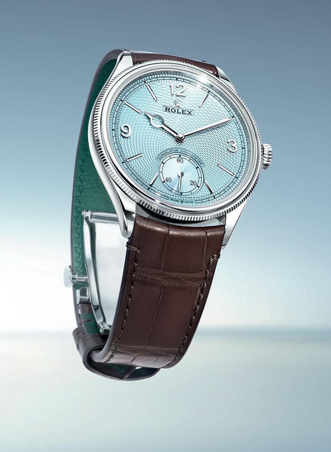 Rolex Perpetual 1908 Ice Blue Dial Swiss ETA Movement Machinery Mens Watch