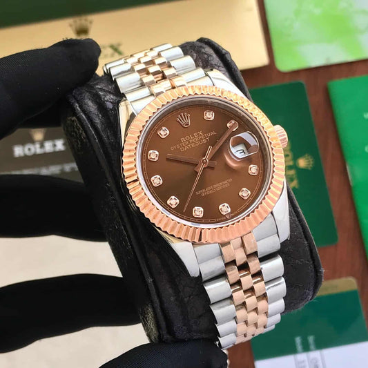 Rolex Date Just 41 Chocolate Dial Japanese Automatic Mens Watch