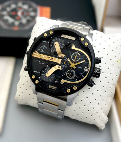Diesel DZ7428 Multi-Time Oversized Chronograph Watch – 3 Time Zones