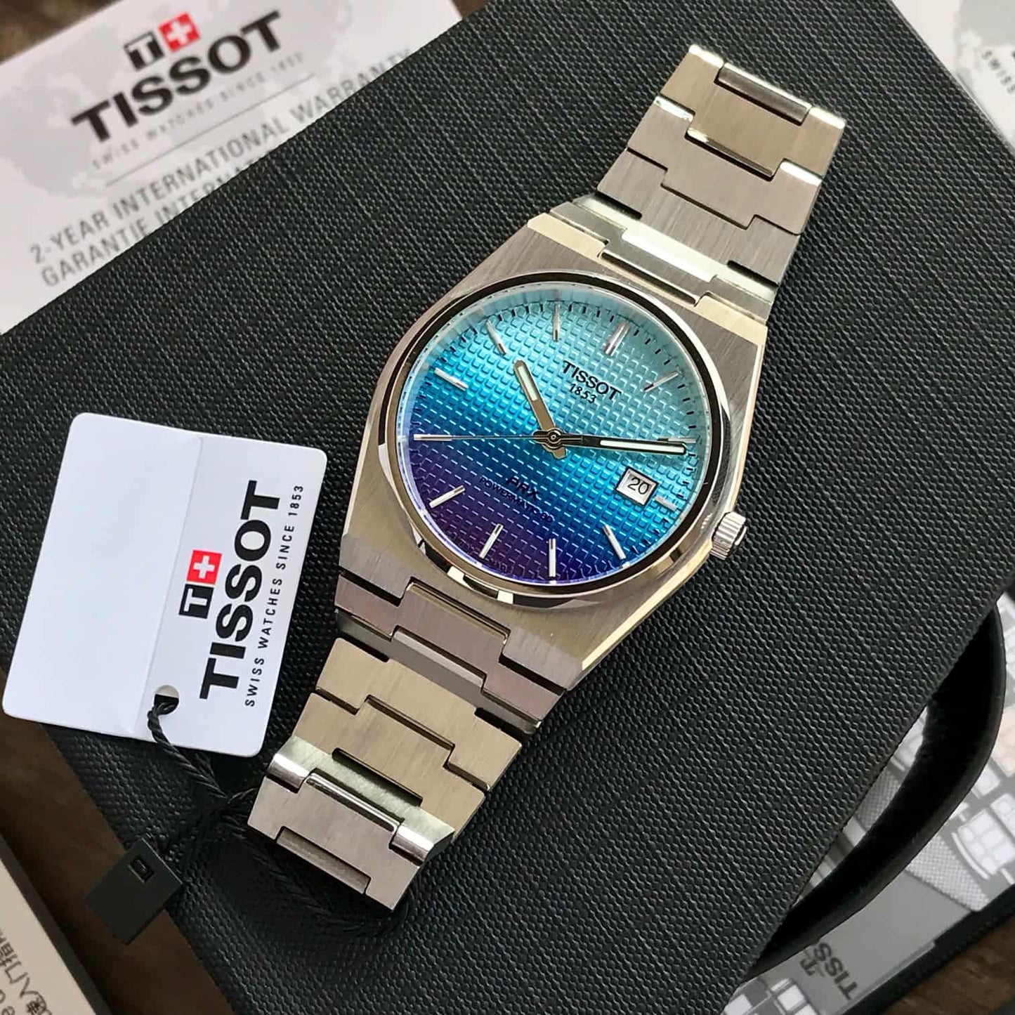 Tissot PRX Japanese Premium Japanese Quartz Blue Dial Mens Watch