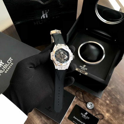 Hublot Big Bang – Diamond-Set Skeleton Dial | Rose Gold & Rubber Strap | Men's Luxury Watch
