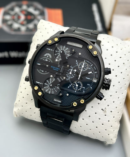 Diesel DZ7428 Multi-Time Oversized Chronograph Watch – 3 Time Zones