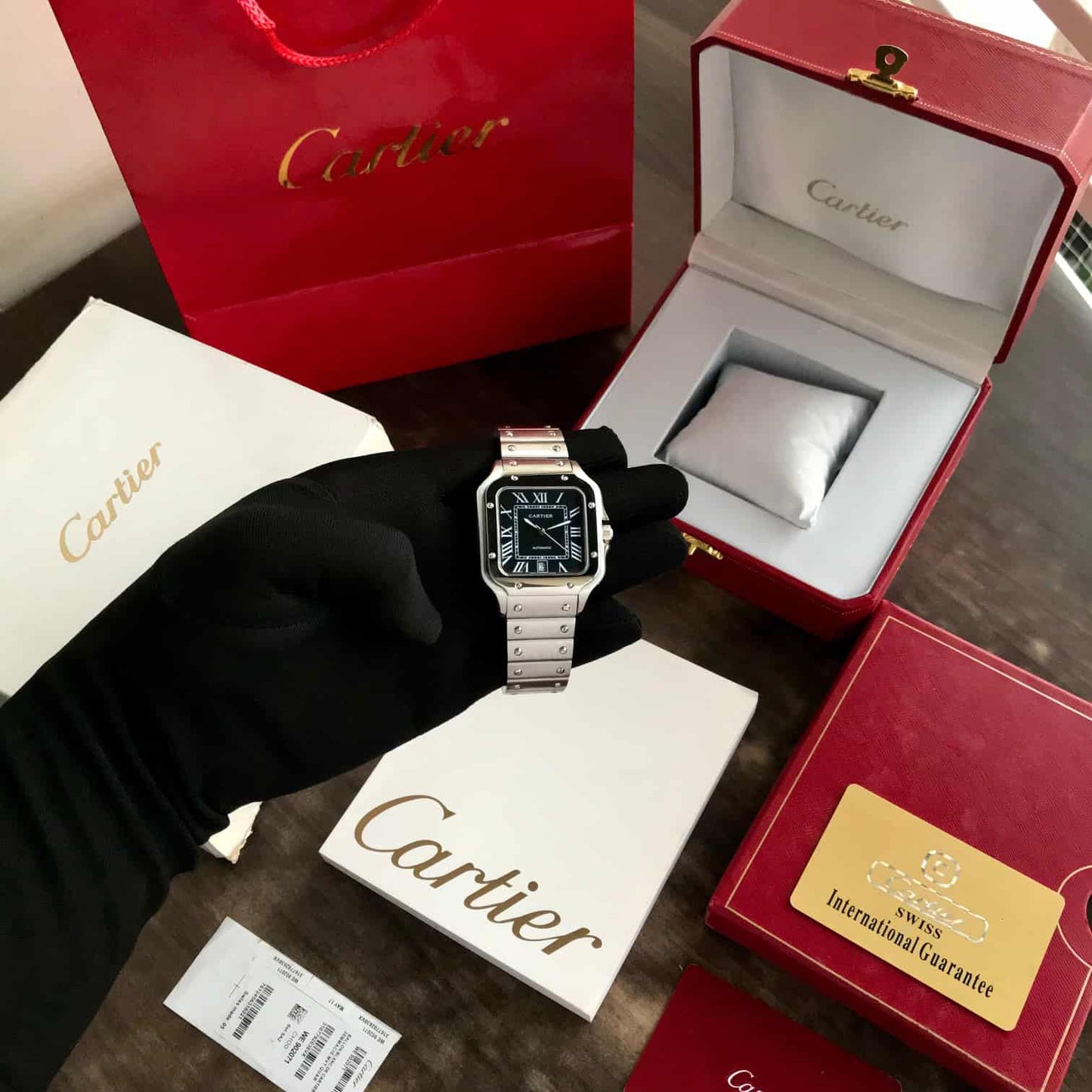 Cartier Santos Noire – Automatic Steel Icon