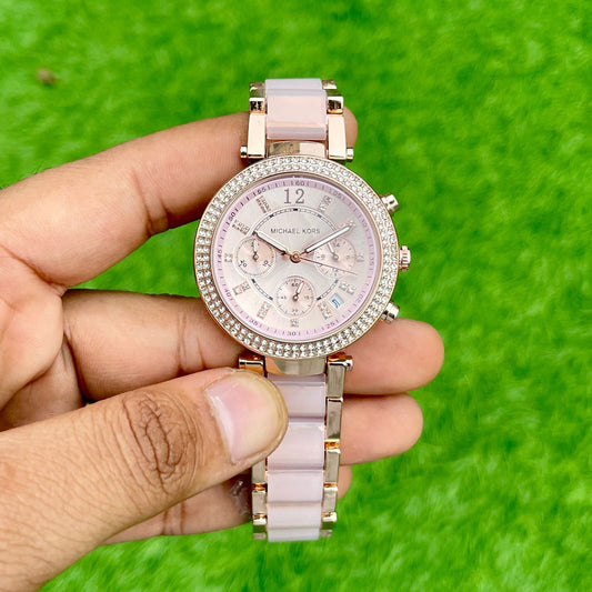 Michael Kors Chronograph Watch – Pink Dial
