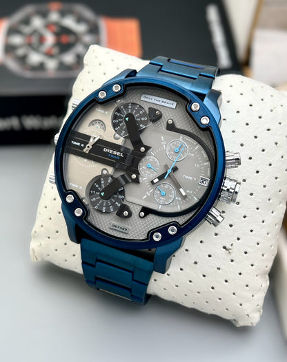 Diesel DZ7428 Multi-Time Oversized Chronograph Watch – 3 Time Zones