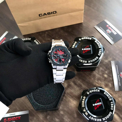 Casio Gshock G-Steel GST-B400 Stainless Steel Red Dial Men’s Watch