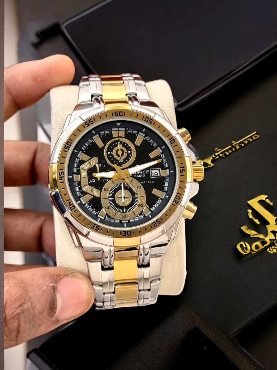 Casio Edifice Style Chronograph Watch – Dual Tone Dial with Steel Strap