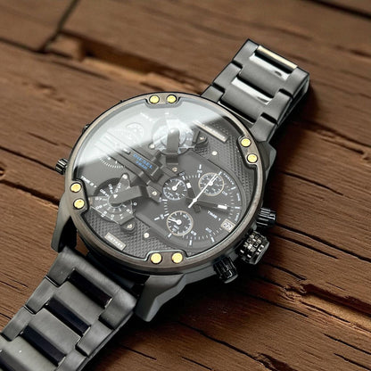 Diesel DZ7428 Multi-Time Oversized Chronograph Watch – 3 Time Zones