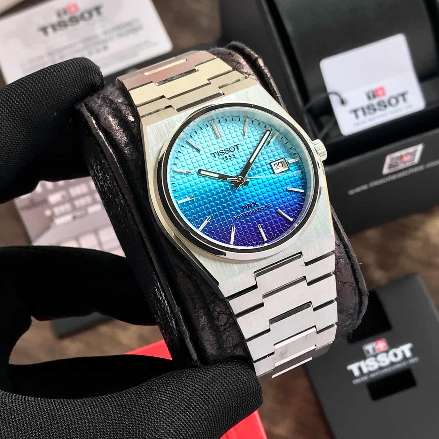 Tissot PRX Japanese Premium Japanese Quartz Blue Dial Mens Watch