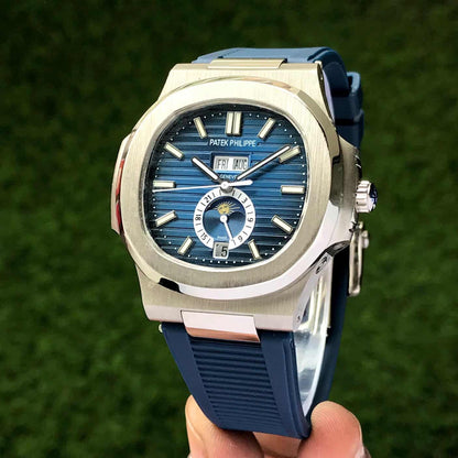 Patek Philippe Annual Calendar Moonphase – Blue Dial Rubber Strap Editio