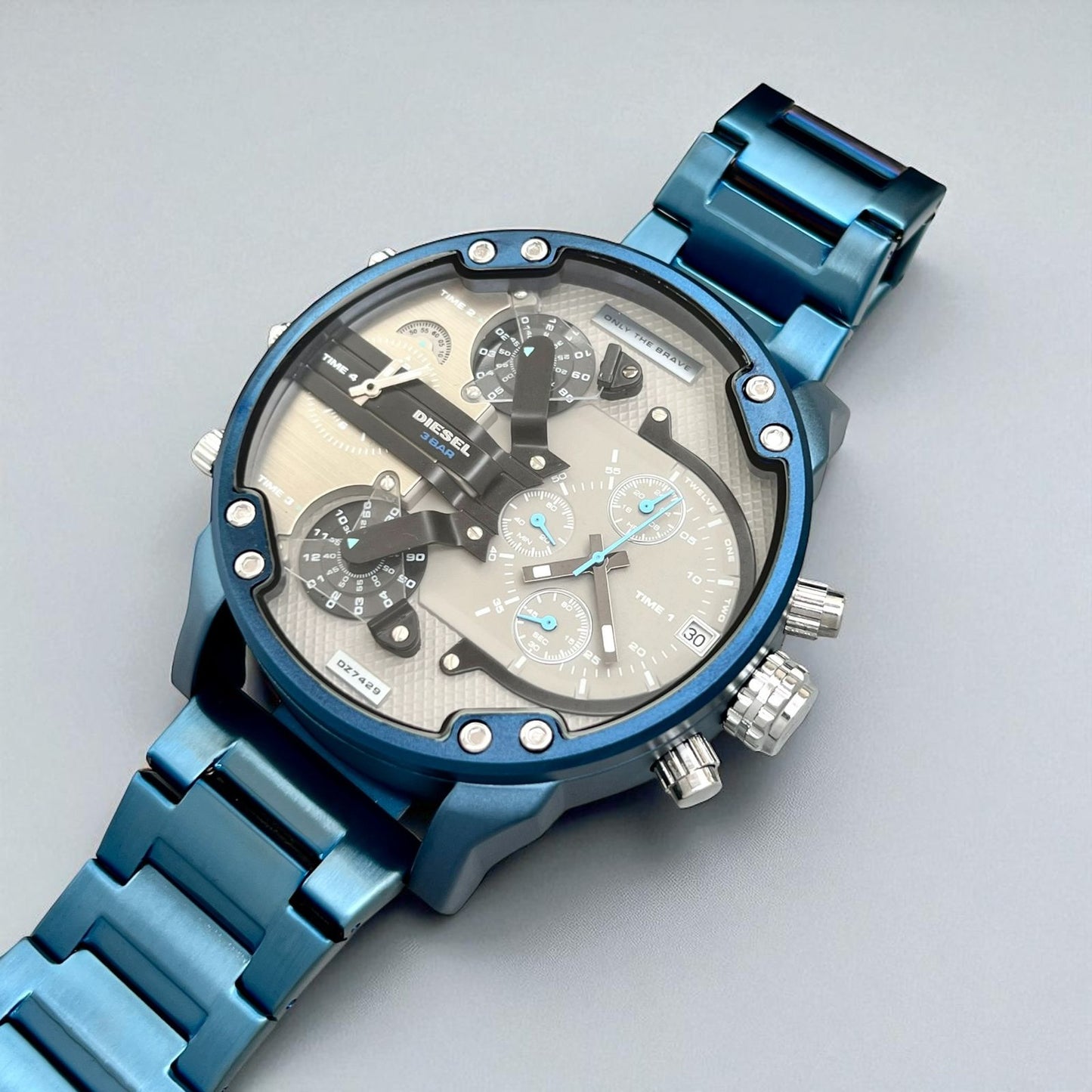 Diesel DZ7428 Multi-Time Oversized Chronograph Watch – 3 Time Zones