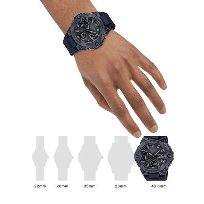 Casio Gshock B-400 Round Full Black Mens Watch